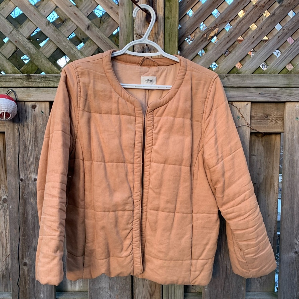 Wilfred Quilted Utility Jacket in Camel Tan